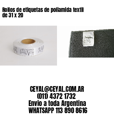 Rollos de etiquetas de poliamida textil de 31 x 20