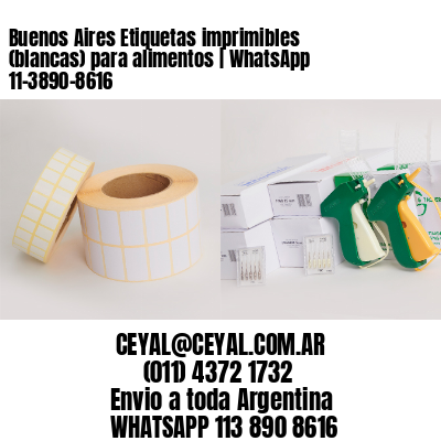 Buenos Aires Etiquetas imprimibles (blancas) para alimentos | WhatsApp 11-3890-8616