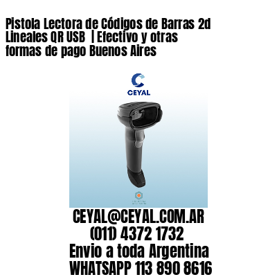 Pistola Lectora de Códigos de Barras 2d Lineales QR USB  | Efectivo y otras formas de pago Buenos Aires
