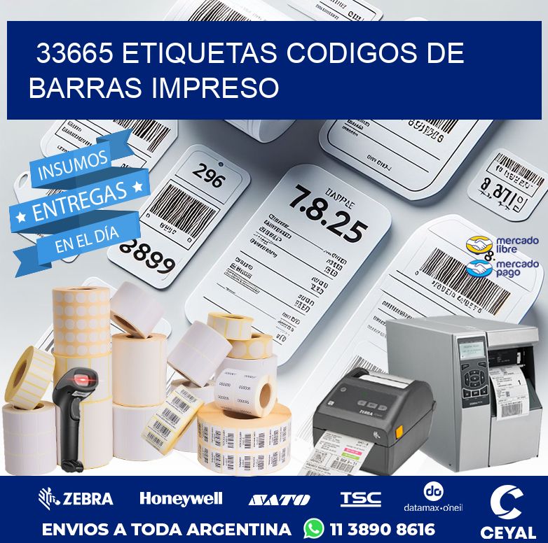 33665 ETIQUETAS CODIGOS DE BARRAS IMPRESO