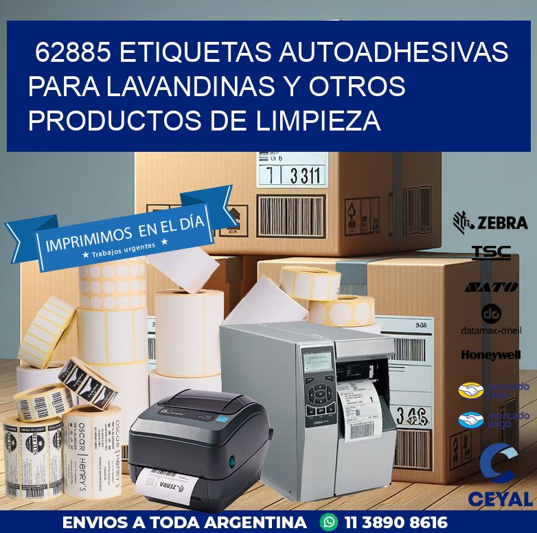 62885 ETIQUETAS AUTOADHESIVAS PARA LAVANDINAS Y OTROS PRODUCTOS DE LIMPIEZA