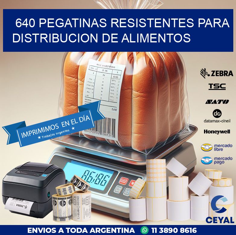 640 PEGATINAS RESISTENTES PARA DISTRIBUCION DE ALIMENTOS