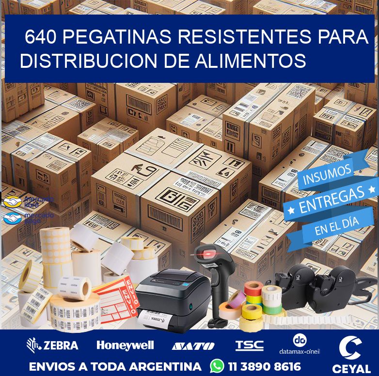 640 PEGATINAS RESISTENTES PARA DISTRIBUCION DE ALIMENTOS
