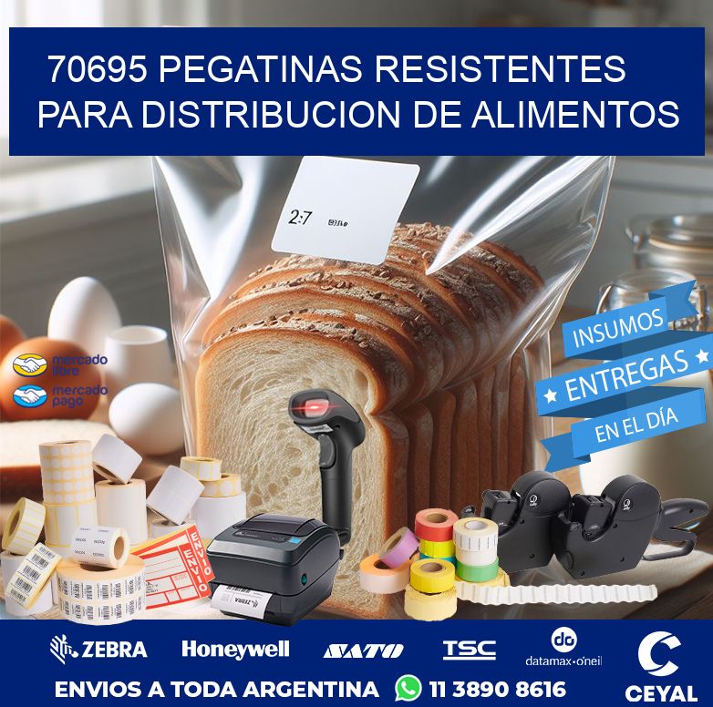 70695 PEGATINAS RESISTENTES PARA DISTRIBUCION DE ALIMENTOS