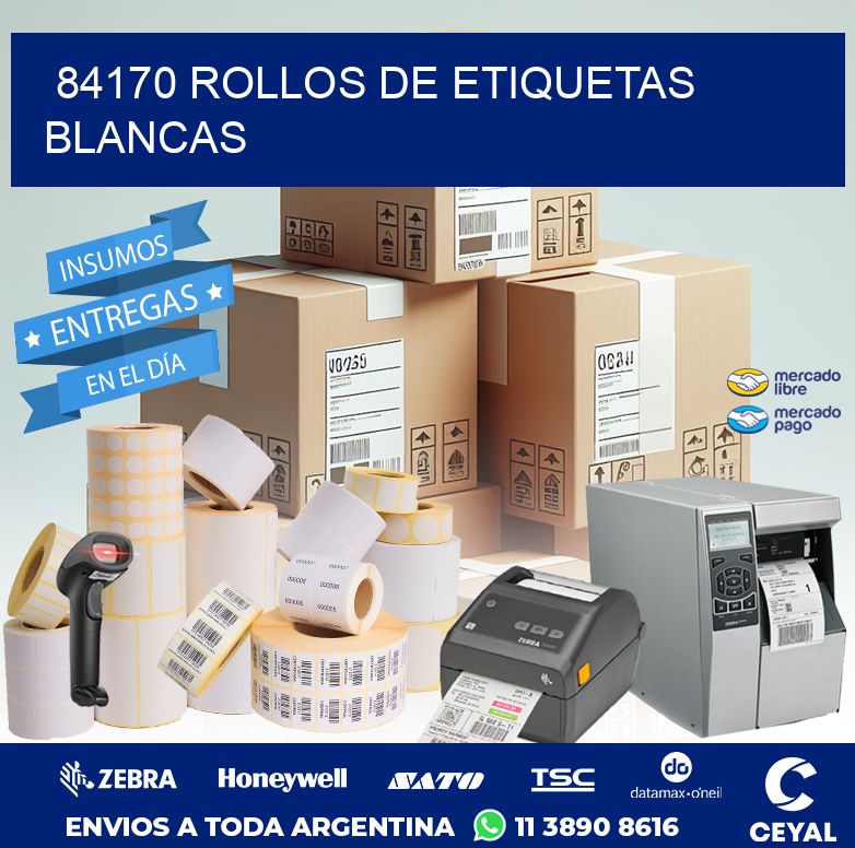 84170 ROLLOS DE ETIQUETAS BLANCAS