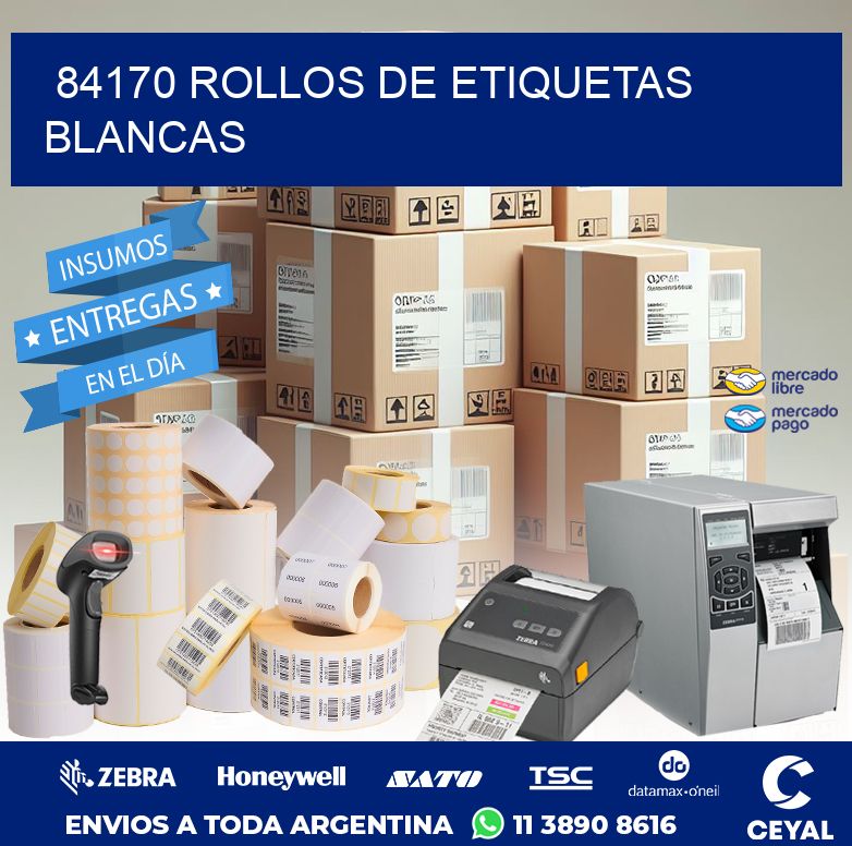 84170 ROLLOS DE ETIQUETAS BLANCAS