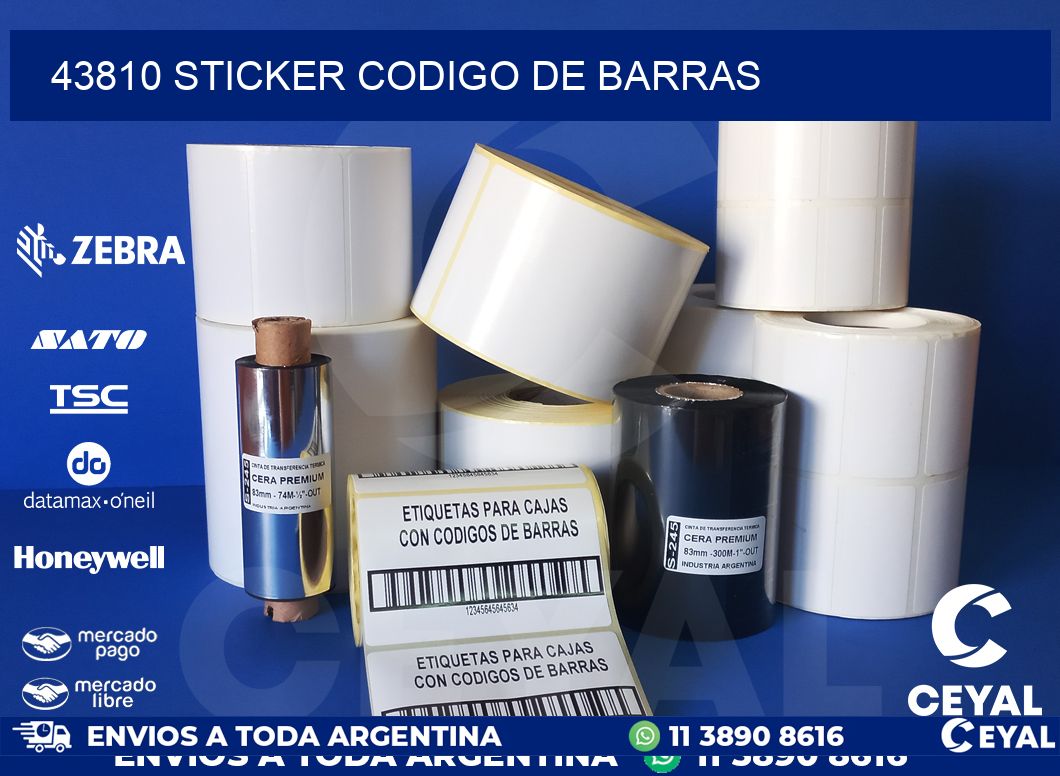 43810 STICKER CODIGO DE BARRAS