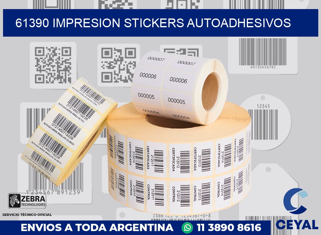 61390 Impresion stickers autoadhesivos