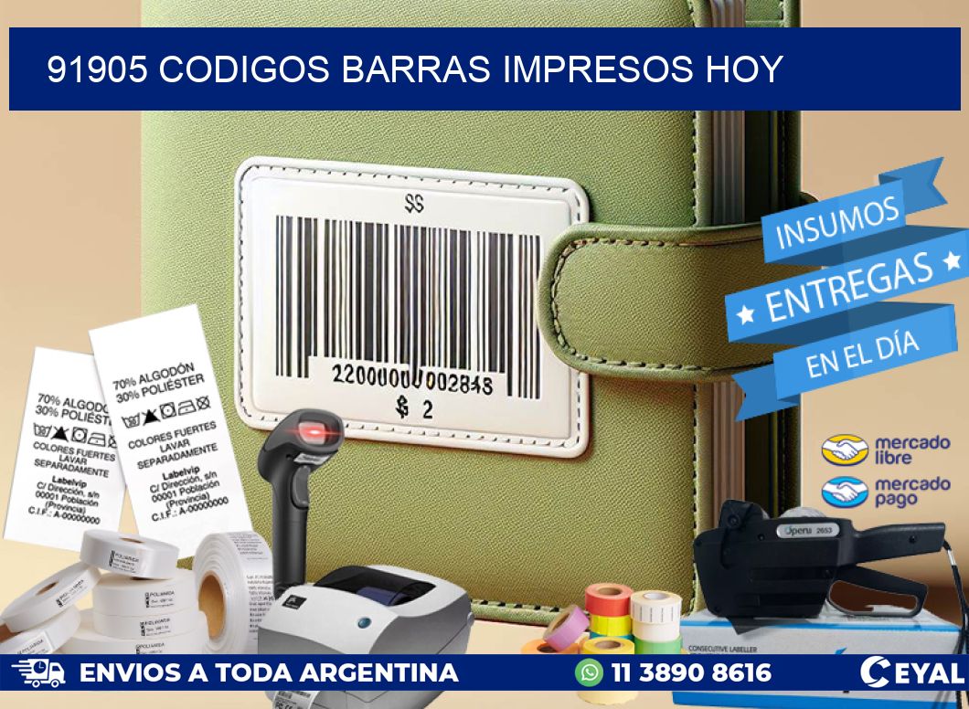 91905 CODIGOS BARRAS IMPRESOS HOY